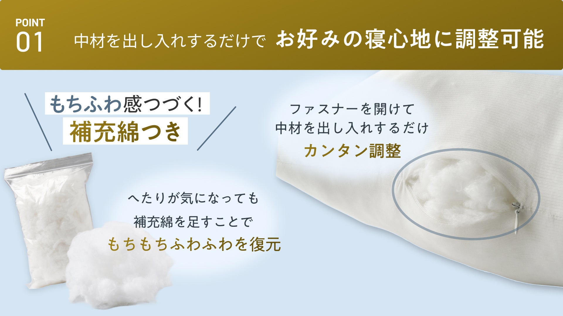 もちふわマイクロファイバー綿の特徴