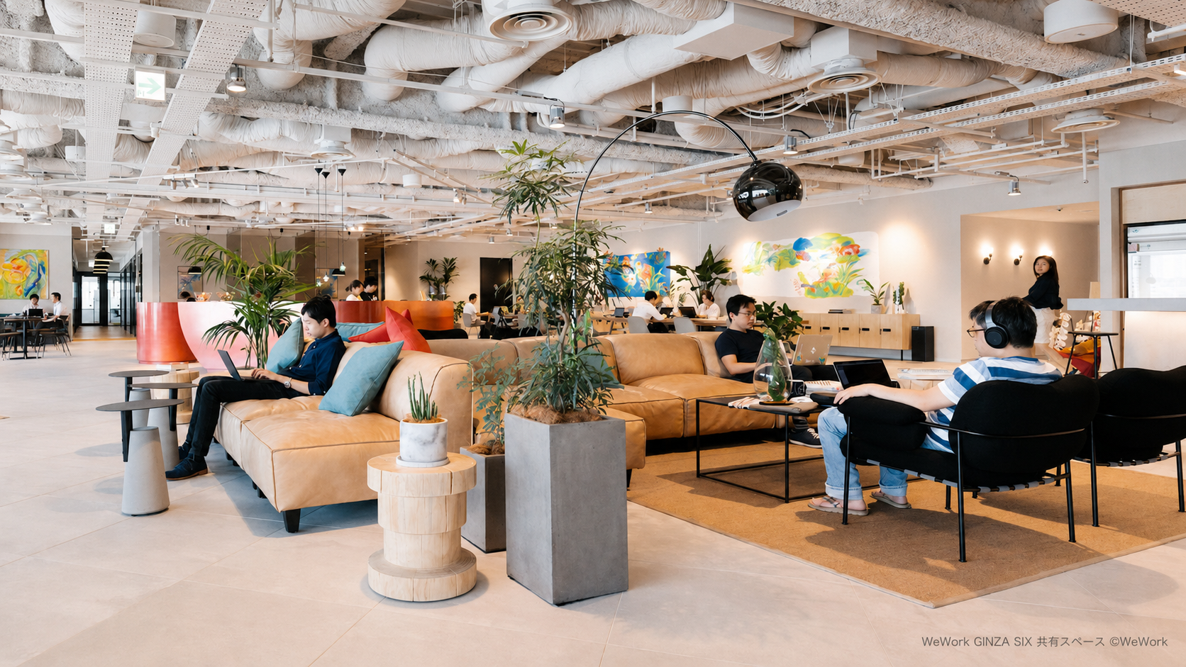 KURUKURUの拠点として利用している、GINZA SIX WeWorkのフリースペース